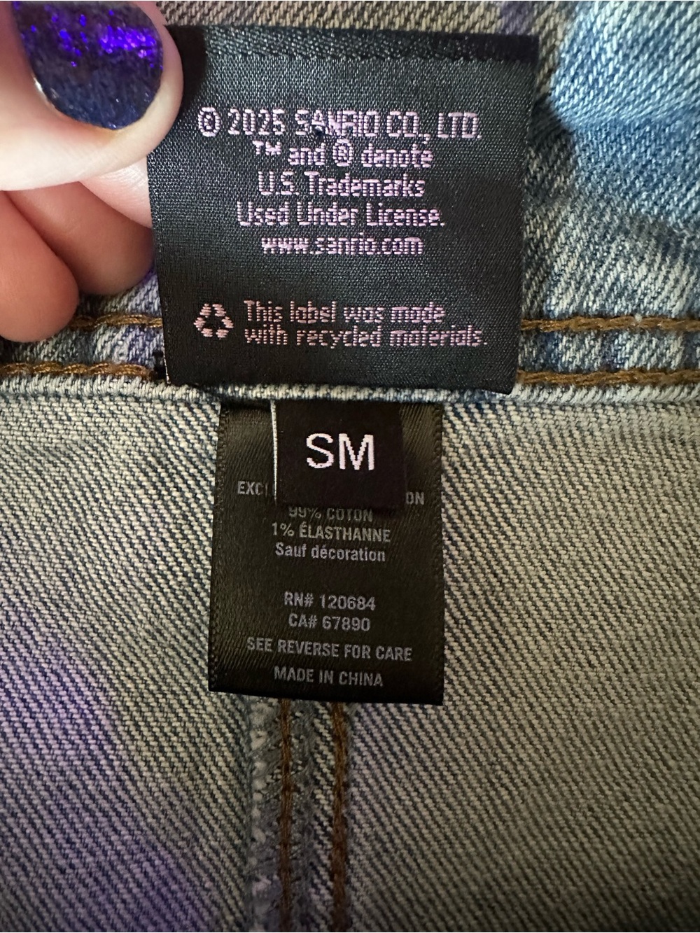 Hello Kitty Blue Denim Skirt with Pink Details - Picture 9 of 13